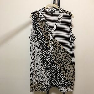 Animal Print Tunic Blouse